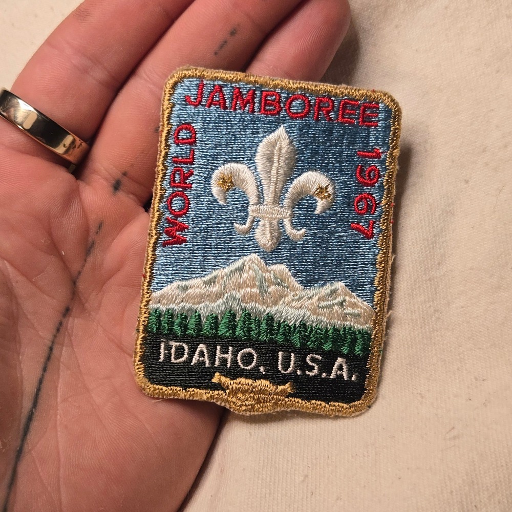 VTG 1967 BSA Idaho World Jamboree Patch Fleur-De-Lis Boy Scouts Of America USA - Picture 2 of 3